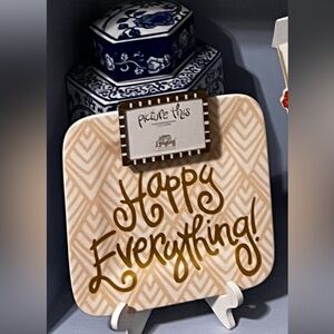 Pink and White Layered Diamond Mini Square Platter by Happy Everything